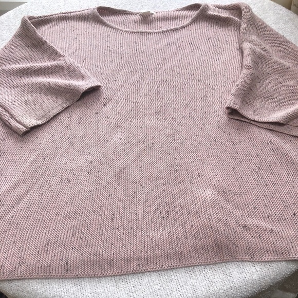 H&M exlarge pinkish heavy knit sweater,oversized- with wide sleeves and neck- - Picture 1 of 7
